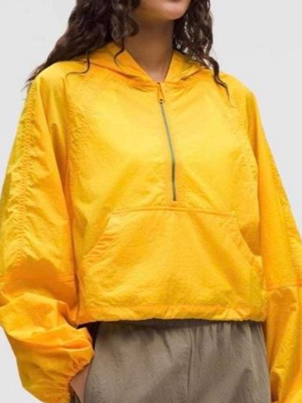 Lululemon Scuba Cropped Anorak Jacket | Maize Yellow | Size 12